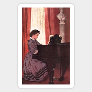 Jessie Willcox Smith - Little Women - Beth at the Piano Sticker